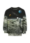 Molo Grey Sweatshirt For Boy With Astronaut Print In Multi