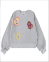 Molo Grey Sweatshirt For Girl With Hearts In Gray
