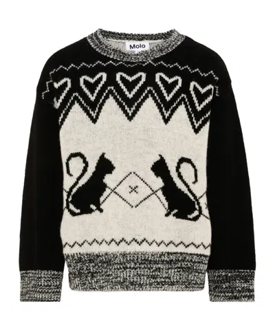 Molo Griselda Intarsia-knit Heart-motif Jumper In Multi