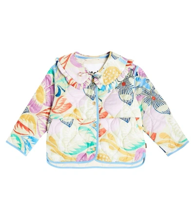 Molo Kids' Hailey Quilted Floral Jacket In Multicoloured