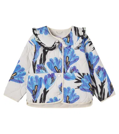 Molo Kids' Hailey Quilted Floral Jacket In White