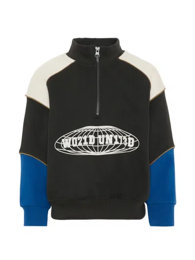 Molo Kids' Half-zip Sweatshirt In Black