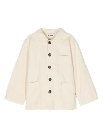 Molo Kids' Halley Cotton Shirt In White