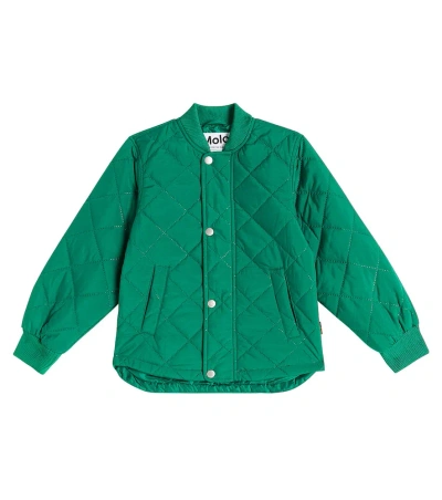 Molo Kids' Hallow Quilted Technical Jacket In Green