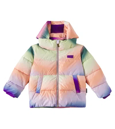 Molo Kids' Halo Colorblock Puffer Jacket In Multicoloured