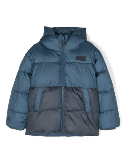 Molo Kids' Halo Logo-patch Padded Jacket In Blue