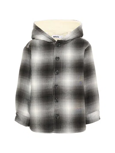 Molo Kids' Hamelo Check-pattern Hooded Jacket In Multi