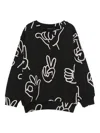 Molo Hand-print Long-sleeves Sweatshirt In Black