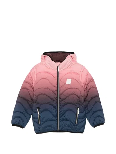 Molo Kids' Hao Ombre Wave-quilted Jacket In Pink