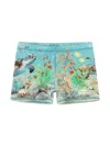 Molo Happy Ocean-print Swim Trunks In Blue