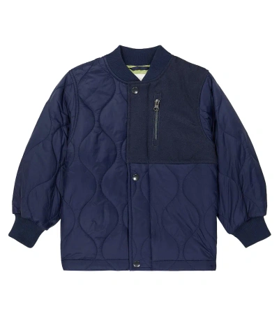 Molo Kids' Harold Quilted Jacket In Blue