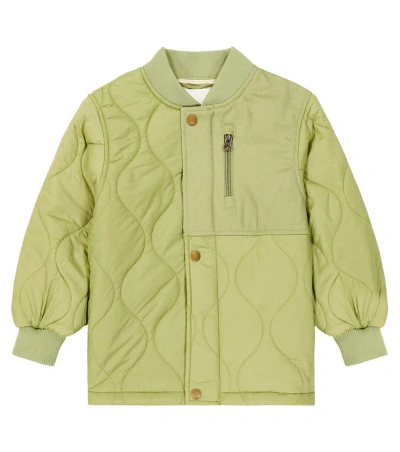 Molo Kids' Harold Quilted Jacket In Green