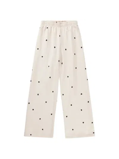 Molo Kids' Heart-print Track Pants In Brown