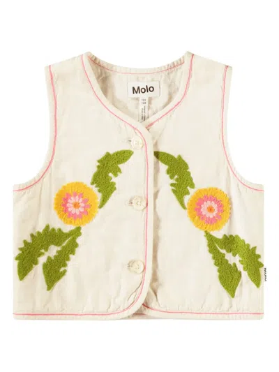 Molo Kids' Heather Gilet In Fancy Dandelion