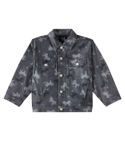 Molo Kids' Hedly Giddy-up Denim Jacket In Grey