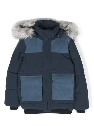 Molo Kids' Herbert Padded Hooded Jacket In Blue
