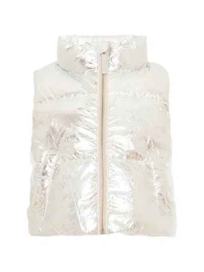 Molo Kids' Hester Padded Metallic Gilet In White