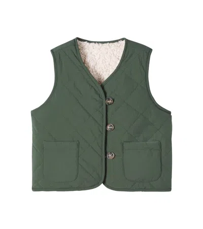 Molo Kids' Holla Quilted Vest In Green