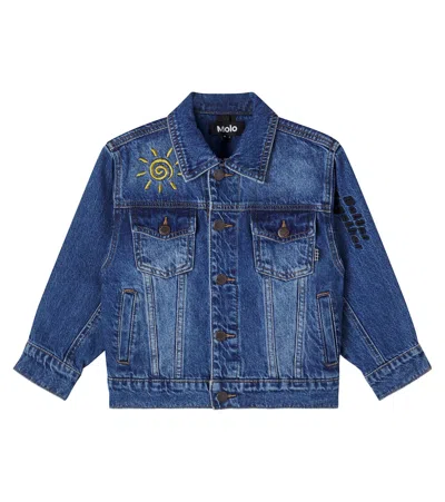 Molo Kids' Honore Patch-appliqué Denim Jacket In Blue