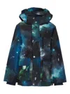 Molo Hooded Printed Jacket In Blue