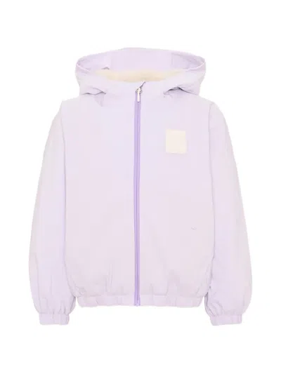 Molo Kids' Horizon Hooded Zip-up Jacket In Purple