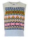 Molo Humankind Fair-isle Wool Vest In Gray