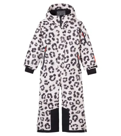Molo Kids' Hux Printed Ski Suit In White