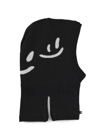 Molo Kids' Intarsia-knit Balaclava In Black