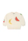 Molo Ivory Cardigan For Babykids With Fruits In Beige