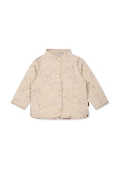 Molo Ivory Down Jacket For Baby Girl With Horses