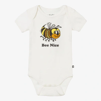 Molo Babies' Ivory Organic Bee Bodyvest In Multi