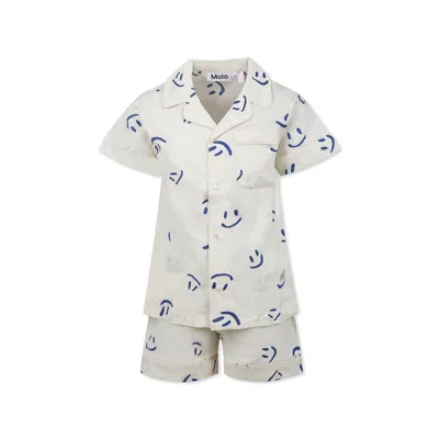 Molo Ivory Pyjamas For Kids With Smiley