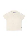 Molo Ivory Shirt For Babykids With Smiley In Ivory