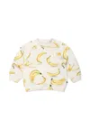 Molo Ivory Sweatshirt For Babykids With Banana In Ivory