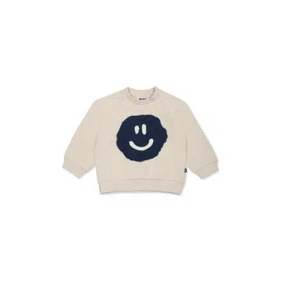 Molo Ivory Sweatshirt For Babykids With Smiely