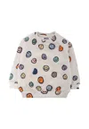 Molo Ivory Sweatshirt For Babykids With Smiley In White
