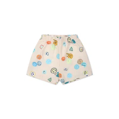 Molo Ivory Swim Shorts For Baby Boy With Smiley