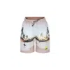Molo Ivory Swim Shorts For Boy With Palm Tree In Ivory