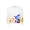 Molo Ivory T-shirt For Girl With Parrots Print In Ivory