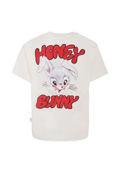 Molo Kids' Ivory T-shirt For Girl With Rabbit In White