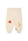 Molo Ivory Trousers For Babykids With Fruits In Ivory