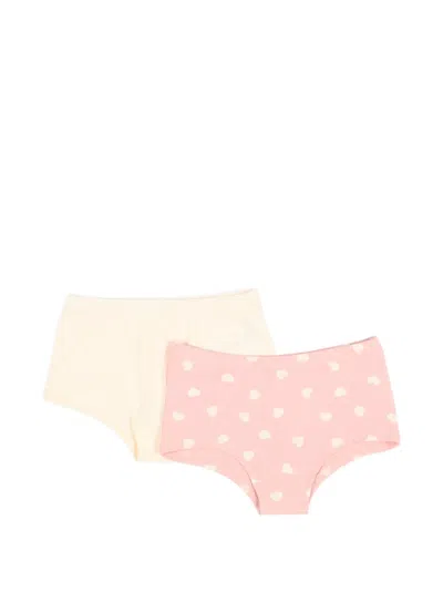 Molo Kids' Jemma Heart-print Briefs (set Of Two) In Pink