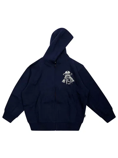 Molo Junior Felpa Full Zip Ufo Back In Blue
