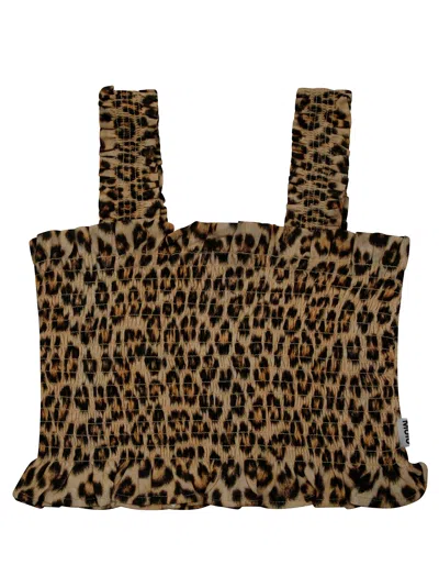 Molo Junior Top Stampa Leopard In Brown
