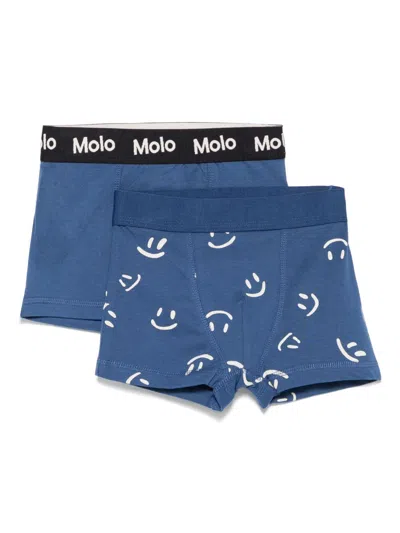 Molo Kids' Justin Boxers (pack Of Two) In Blue