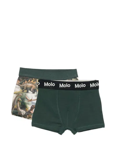 Molo Kids' Justin Logo-waistband Boxers (set Of Two) In Multi