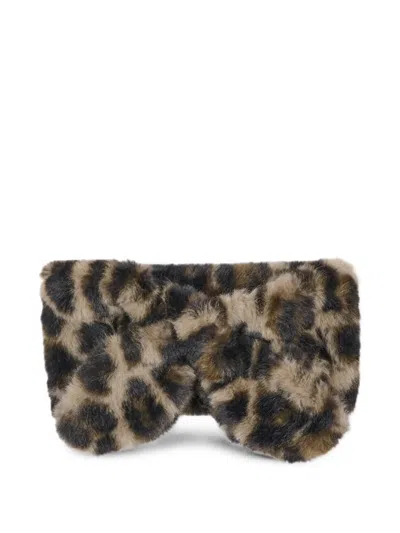 Molo Kids' Kaiza Leopard-print Faux-fur Scarf In Brown