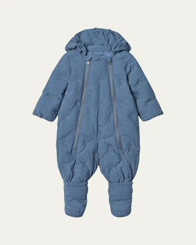 Molo Kid's Hebe Insulated Baby Snowsuit In Blue