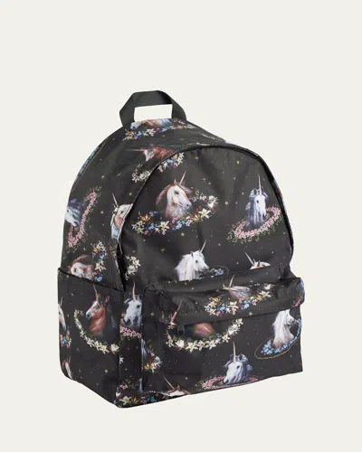 Molo Kid's Mio Graphic Print Backpack In Black