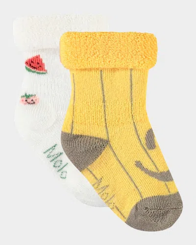 Molo Kid's Nodda 2-pack Socks In Little Banana